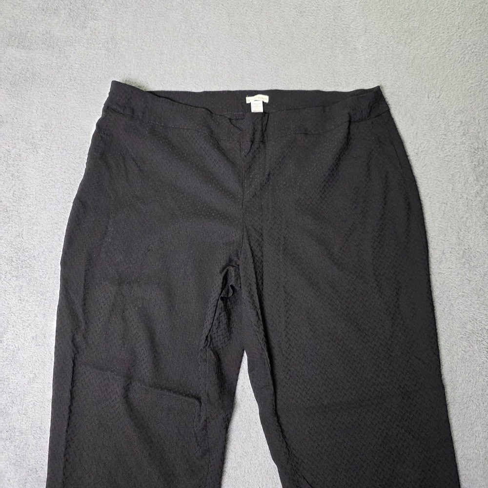 Mercer & Madison Womens 20W Dress Pants Black Textured Straight Leg Trousers